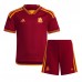 Camiseta AS Roma Lorenzo Pellegrini #7 Primera Equipación para niños 2023-24 manga corta (+ pantalones cortos)